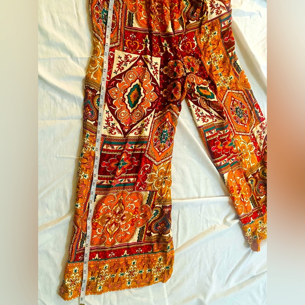 Haute Hippie multicolor geometric print high waisted wide leg palazzo pant - Picture 14 of 15